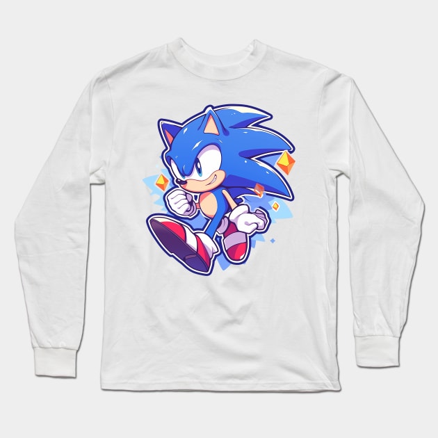 sonic Long Sleeve T-Shirt by piratesnow